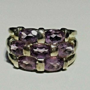 Sterling Silver Stunning Amethyst Ring size 8.5